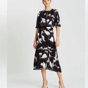 Reiss Monochrome Midi Dress